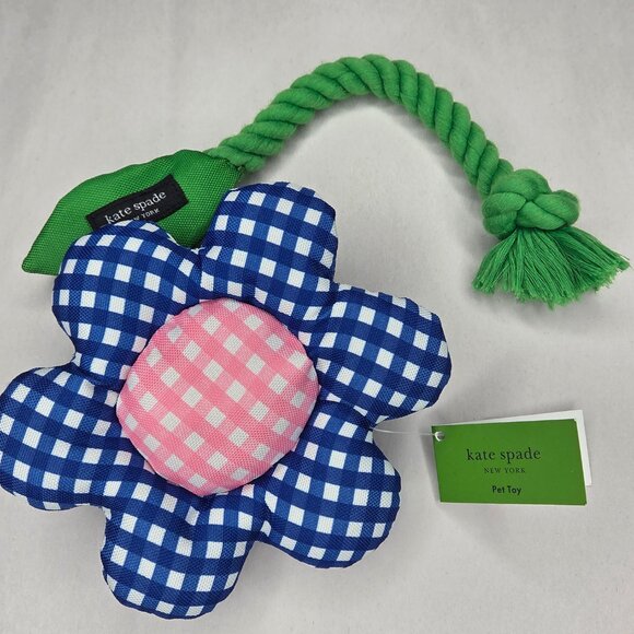 NWT Kate Spade Gingham Dog Tug Toys 2 Pack - Picture 3 of 4